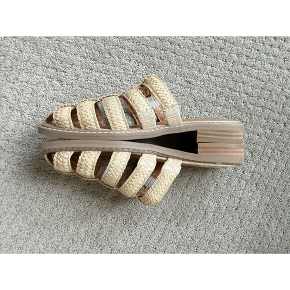 DV by Dolce Vita Fyona Raffia Buckle Fisherman Flat Mules Size 6.5 Beige - Picture 4 of 11